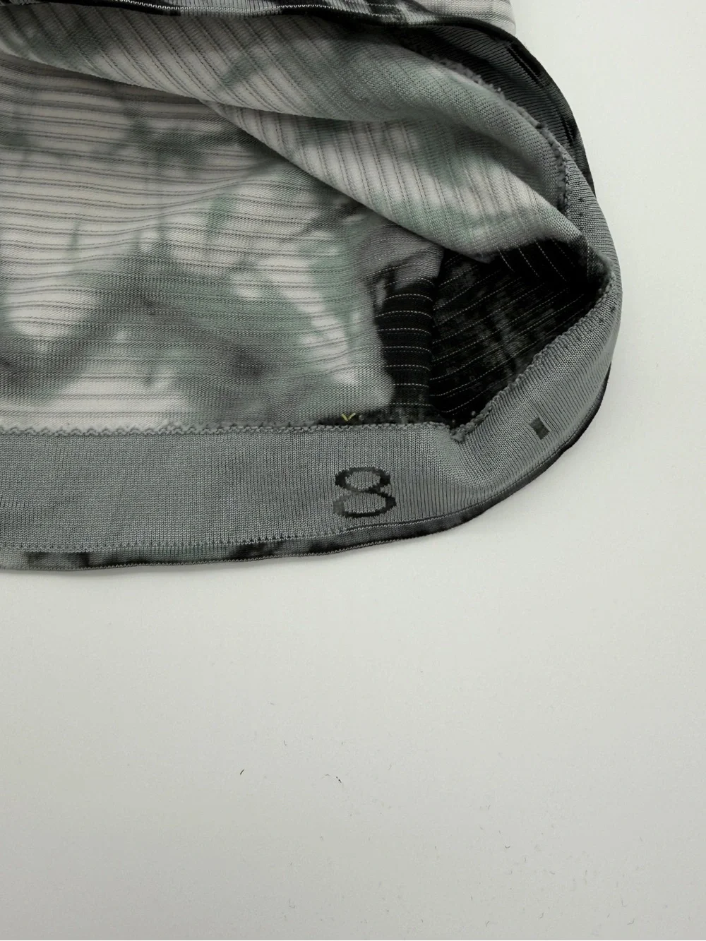 Lululemon Swiftly Tech Racerback Hip Length Size 8 Black Gray Tie Dye Running